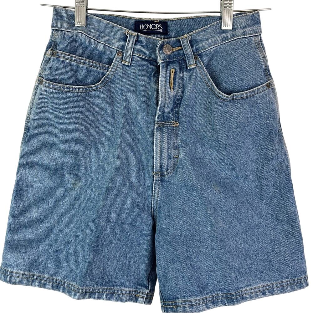 HONORS Shorts Womens 10 Blue Denim HIgh Rise Vintage